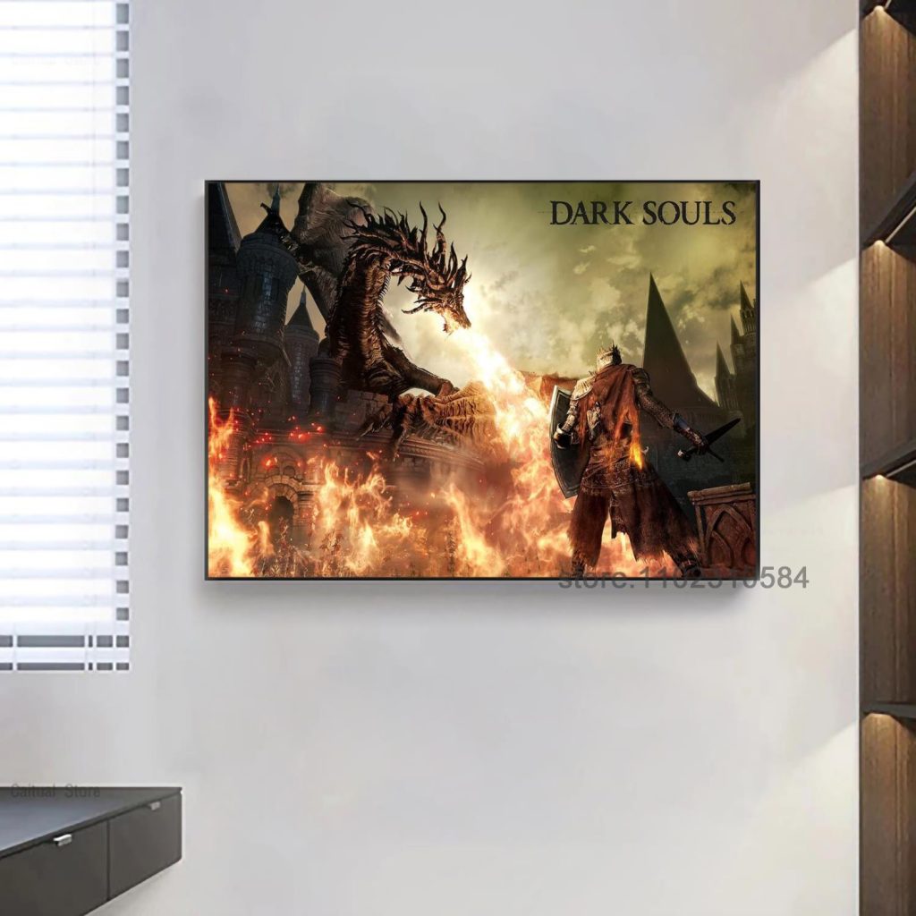 Dark Souls Game Poster Wall Art Canvas Posters Decoration Art Poster Personalized Gift Modern Family bedroom 18 - Dark Souls Merch